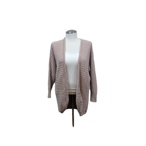 torrid Sweaters - Torrid Cardigan  Sweater Womens 1 Tan Chenille Ribbed Batwing Open Front